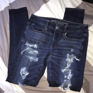 American Eagle Dark Wash Ripped Jeans